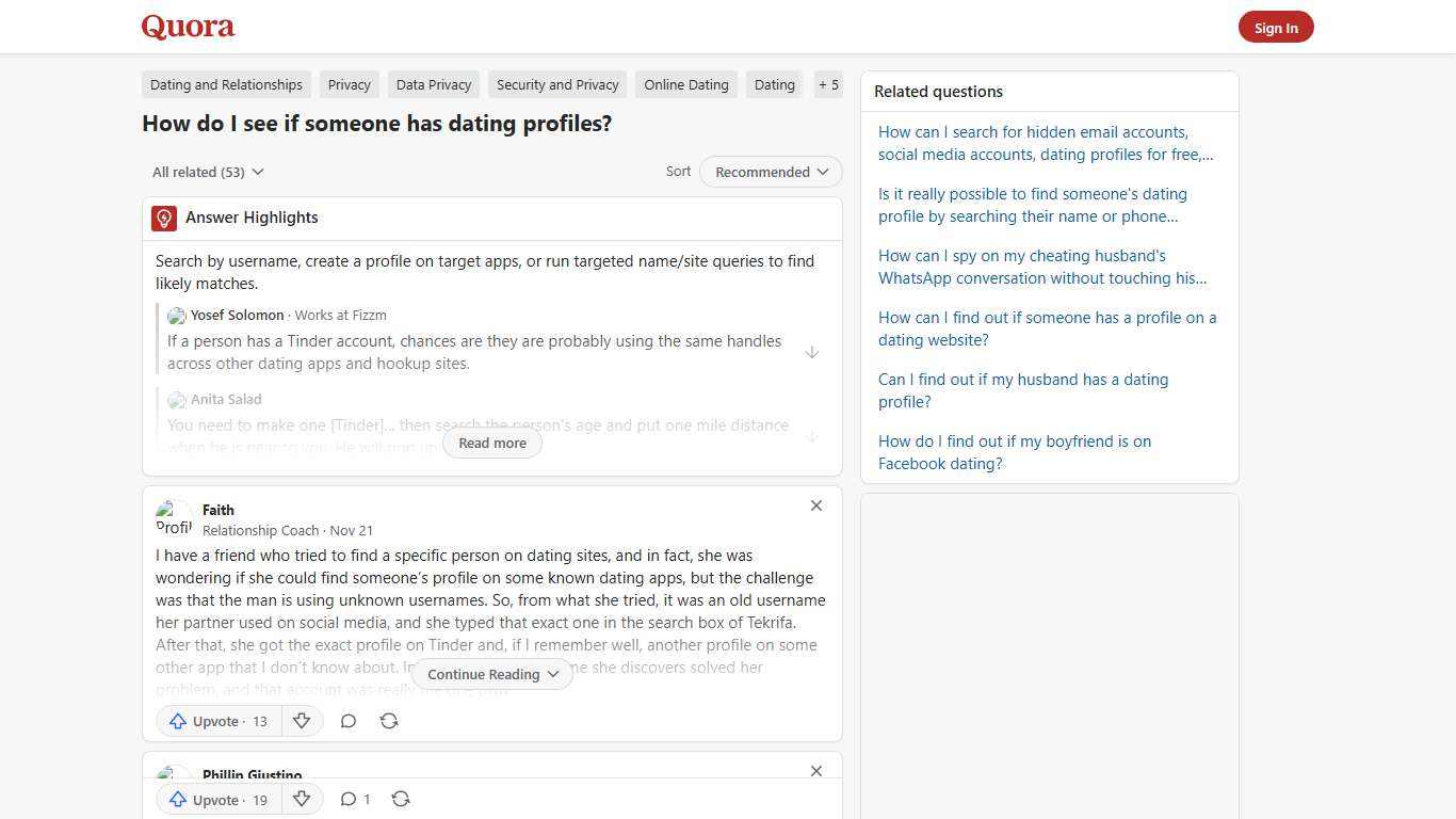 How to see if someone has dating profiles - Quora